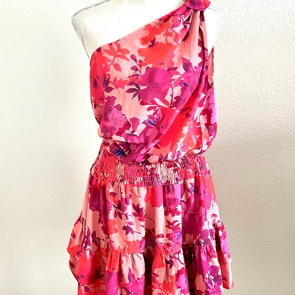 Entro Vibrant Pink and Purple Floral Dress